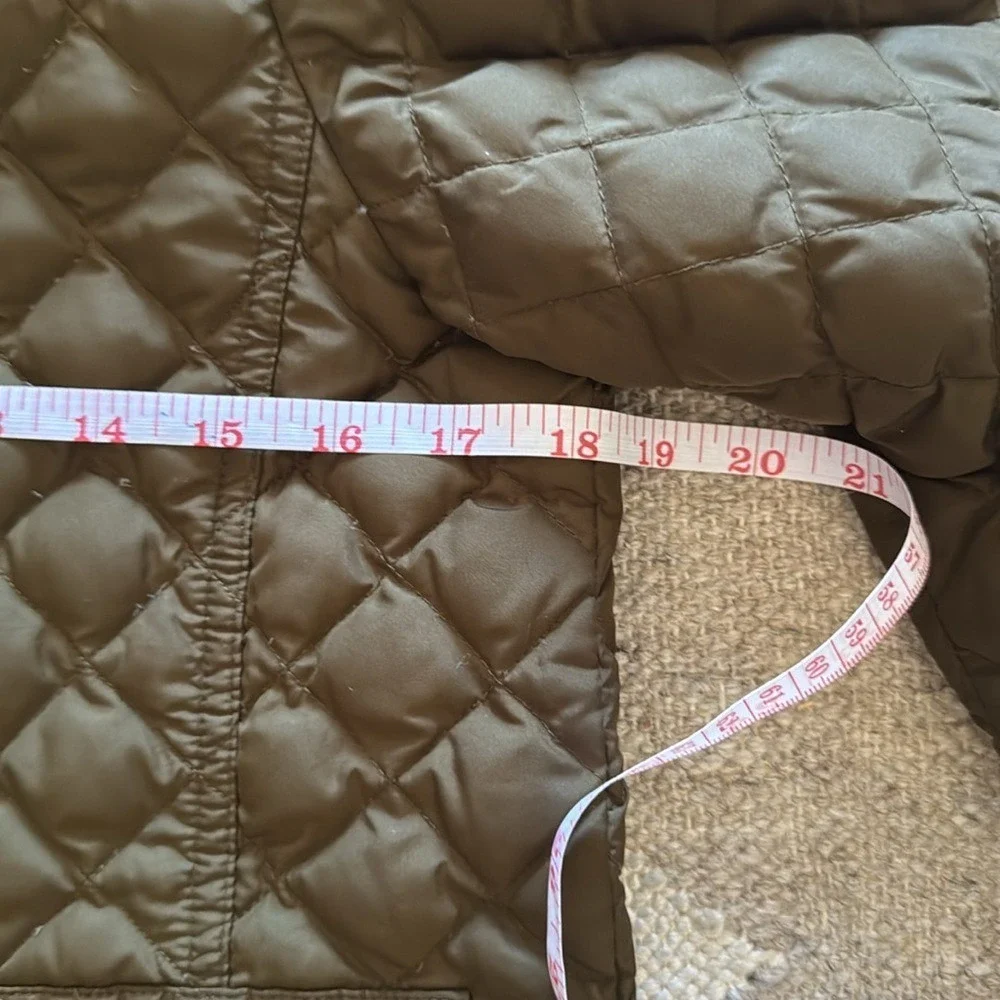 JCrew Olive Green Quilted Barn Jacket Corduroy Collar Sz.‎ XS